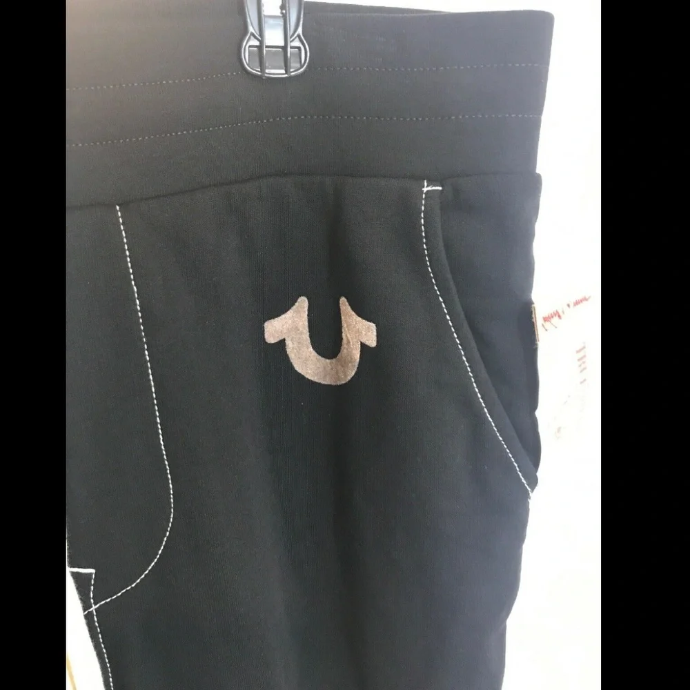 NWT $129 True Religion Jogger Pants for‎ MEN in Black [SZ Large ]